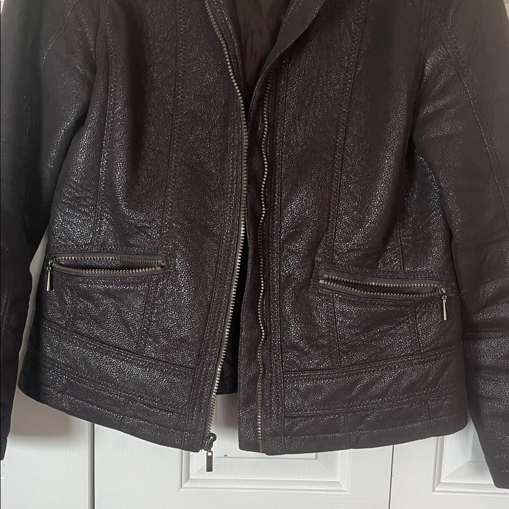 Sonoma Women’s Deep Brown Front Zipper Jacket - Picture 4 of 8
